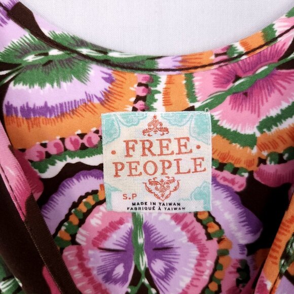 Free People Mini Swing Dress Womens Small Butterfly All Over Print Sleeveless - Picture 11 of 14